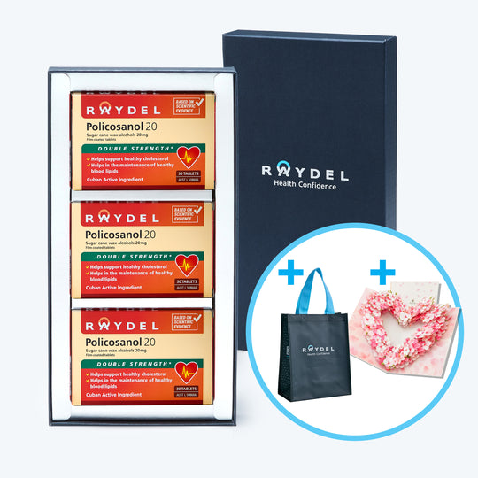 [母亲节礼盒]Policosanol 原研普利醇双倍强度20毫克 30片 x 3盒 + 附赠3D贺卡 + 环保购物袋